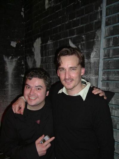 Robin + merchandise guy. Pic by Rob Vermeiren